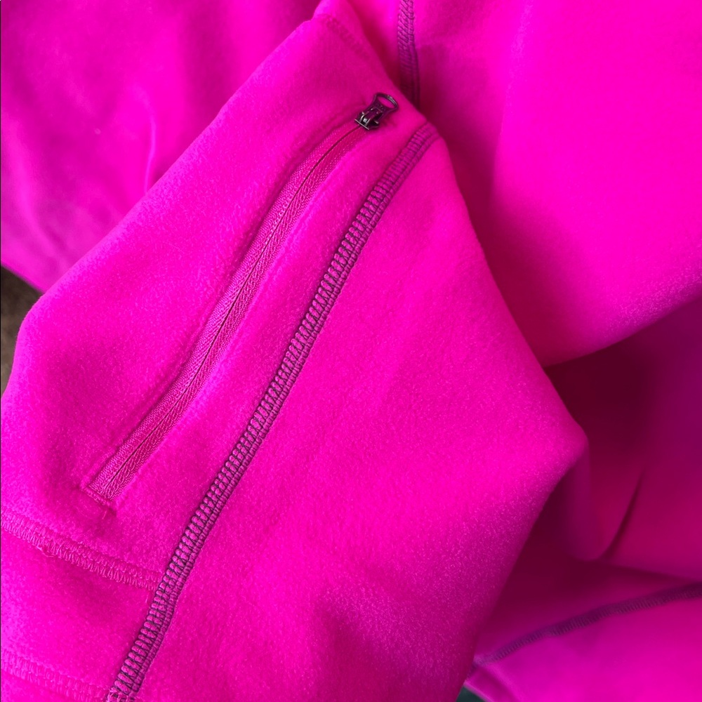 Women's Pink Quarter-Zip Fleece Sweatshirt - Picture 4 of 4
